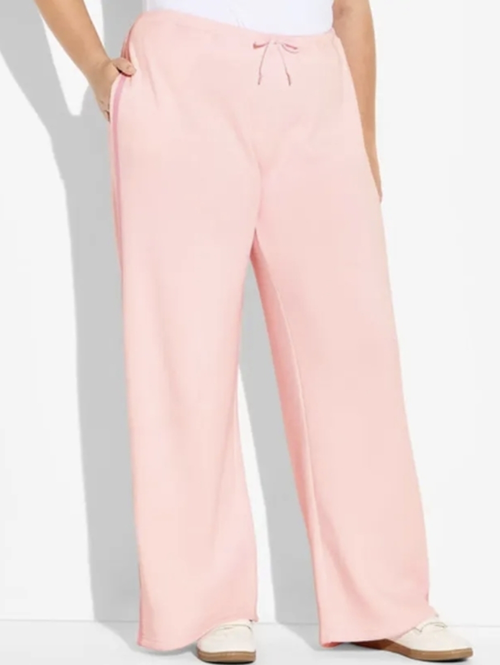 Zoe+Liv Women's Side Striped Fleece Graphic Sweatpants Cradle Pink